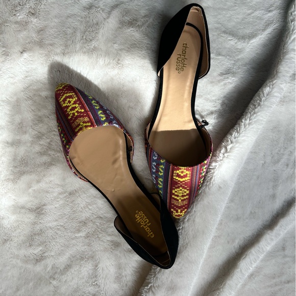 Colorful Patterned D’orsay Flats, Size 8 - Picture 3 of 11